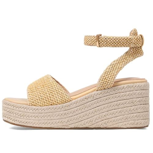 COMFITORIA Wedge Sandals for Women Espadrille Platform Wedge Heels Adjustable Strap Braided Sandal Summer Open Toe Vacation Slip-On Sandals Bohemia Beach Comfortable Dressy Shoes, (Natural,Size 9.5) - Image 1