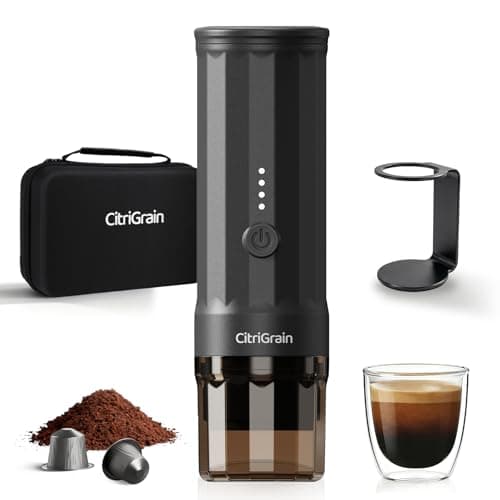 Citrigrain Portable Espresso Machine, Self-Heating Travel Coffee Maker with Fast Charging USB-C & Carrying Bag & Stand, for Ground Coffee & NS Capsules, for Camping, Hiking, RV, Office - Image 1