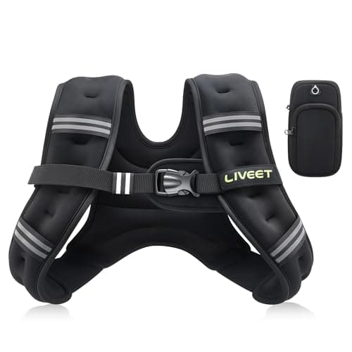 Liveet Weighted Vest, Weighted Vest for Women Men, 10lb Weight Vest with Pocket Reflective Strips Adjustable Buckle Straps SGS Certified Weight Vest for Walking Running Strength Training Cardio Workout - Image 1