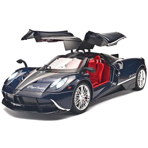 RZAPE Car Toys for Boys 1 18 Scale Diecast Cars Compatible for Pagani Huayra Dinastia Model Car Kits Collection,Metal Pull Back Cars with Light and Sound,Toy Cars for Boys Age 4-7(Blue) - Image 1