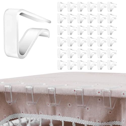 36 Pieces Clear Tablecloth Clips, Durable Plastic Table Cover Holders, Windproof Transparent Clamps for Securing Tablecloths Indoor Outdoor Party, Wedding, Christmas Event, Picnic, Camping (36, Small) - Image 1