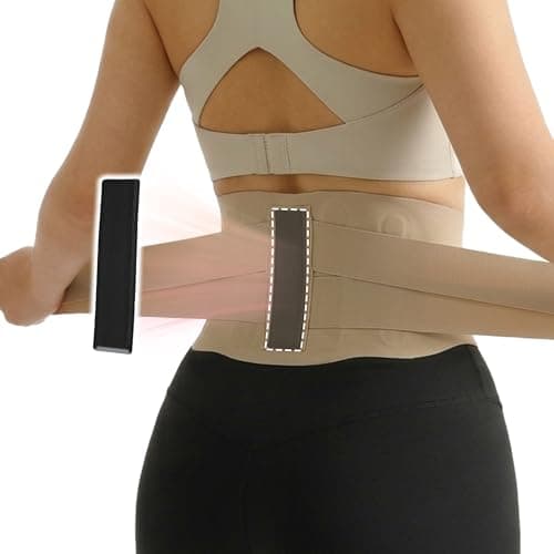 SuMade 3D Lumbar Pad Back Brace for Lower Back Pain Relief, Breathable Back Support Brace for Men Women Ultra-thin Lower Back Support Belt for Sciatica Slipped Disc, Skin Color, XL(WAIST:36"-43") - Image 1