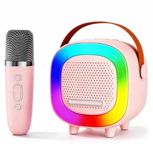Mini Karaoke Machine Speaker for Kids Adults, Portable Bluetooth with 1 Wireless Microphones, Children's Day Birthday Gift Ideas for Toys for Teens Boys and Girls Aged 4, 5, 6, 7, 8, 9, 10, 11, 12+ - Image 1
