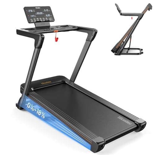Niceday TM2 Incline Treadmill with 18% Auto Incline, Wide Belt Foldable Running Treadmills with Handles for Home 380 lb Capacity, 0.6-8.7MPH Indoor Running Machine for Home Gym, 3.0HP Quiet Brushless - Image 1
