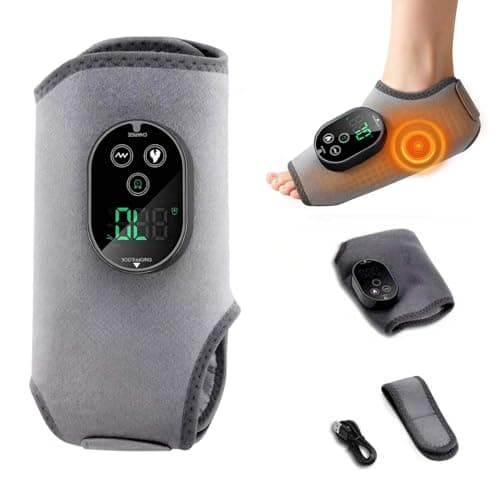 3-in-1 Foot Massager with Super Long Battery Life, USB Charging, 3 Vibration Modes, 6-Speed Temperature Control, Circulation and Pain Relief for Foot Relaxation, Ideal Mothers Day Gift,Grey 2Pack - Image 1