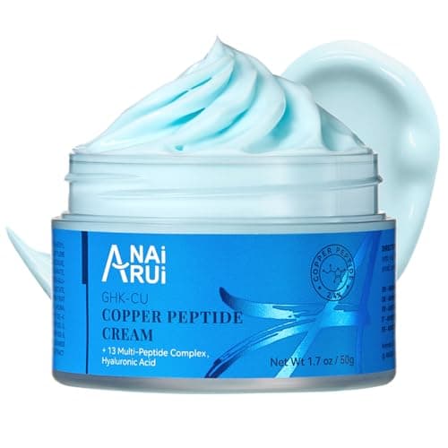 ANAI RUI GHK-CU Copper Peptide Cream with Hyaluronic Acid & 13 Multi-Peptides -Anti-Aging Face Moisturizer for Fine Lines, Wrinkles, Firming & Skin Elasticity - Hydrating Day & Night Cream, 1.7 Oz