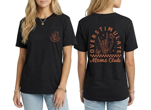 QIXYN Feral Aunt Shirt for Women Gifts Skeleton Feral Mom Cool Club Tops