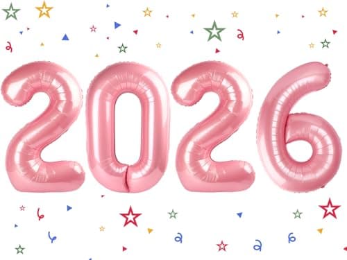 2026 Balloon - Pearlescent Pink Birthday Number Balloons, 40 Inch Large Foil Balloons for Men Women Boys Girls Pearlescent Pink Themed Birthday Decorations,Number 2026 Balloon, 2026 graduation decor - Image 1