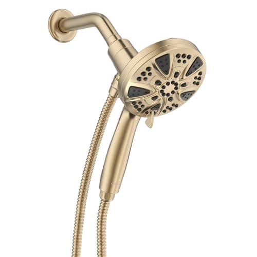 LAVA ODORO Handheld Shower Head with Magnetic Docking System, 10-Function High Pressure Detachable Shower Head, 5-inch Showerhead with 72 Inch Hose, Champagne Gold, SH180-CB - Image 1