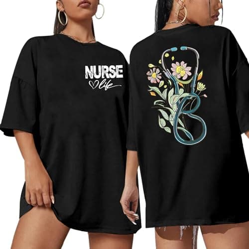 Nurse Shirt Nurse Life Shirts Nursing Student School Nurses Week Nurse Day Gift Casual Short Sleeve Tops - Image 1