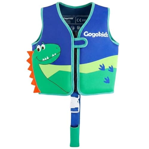 Gogokids Toddler Swim Vest Pool Floaties for Kids 1-2-3-5-7-9 Yrs, Neoprene Kids Swimming Jacket w/Adjustable Safety Strap & Zip, Toddler Float Jacket 33-66lbs for Beach Puddle Pool Boys Girls Niños - Image 1