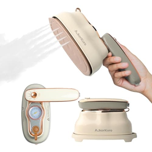 Steamer For Clothes, Steamer & Iron 2 In 1,Portable Handheld travel Steam,1200W 15s Heat Up for Travel Size,Wrinkle Remover,200ml Tank,3 Modes for dress shirts for home travel,Beige, 120V