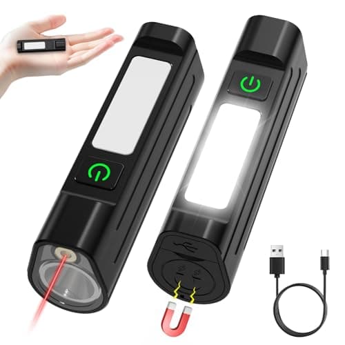 Rechargeable Small EDC Magnetic Flashlight with Red Beam & COB Work Light, 1500 Lumens Pocket Flashlight, IPX4 Compact LED Flash Light for Presentation, Pet Play, Outdoor, Car Repair, Emergency Use - Image 1