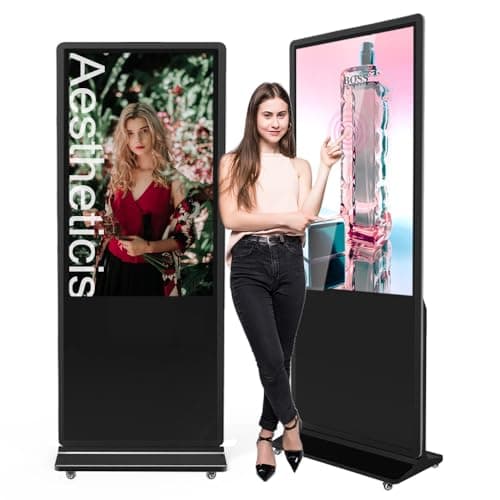 QIXZOCV MWE 54 Inch Indoor Digital Signage Touchscreen Kiosk Floor Standing Advertising Display LCD Totem Interactive Display Poster Android System with Auto Media Player - Image 1