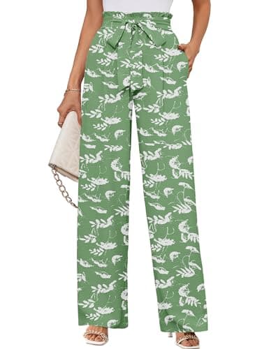 KORSIS Women's Wide Leg Lounge Pants Lightweight High Waisted Loose Work Elastic Casual Outfits Trousers with Pockets (S-2XL) - Image 1