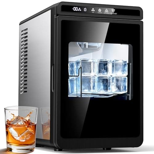 Clear Ice Cube Maker, Makes 3 Crystal Clear 1.6" Square Ice Cubes, Dual Mode (15min Fast / 40min Crystal), 108-288Pcs/Day, Auto-Clean, Stainless Steel Countertop for Home Bar Office Kitchen - Image 1
