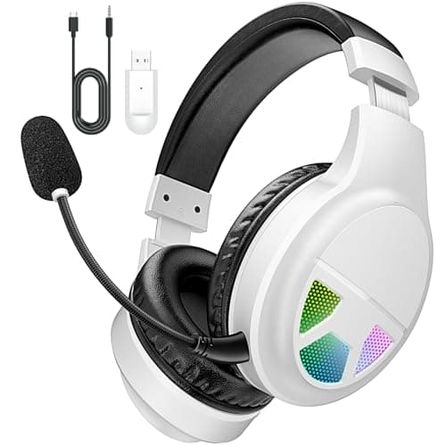 WizBolt Wireless Gaming Headset for PS5, PS4, PC, Switch, Gaming Headphones with 7.1 Surround Sound, Noise Isolating Microphone, Bluetooth 5.4, RGB Lights, 60H Battery Headsets for Mac, Laptop, Mobile - Image 1
