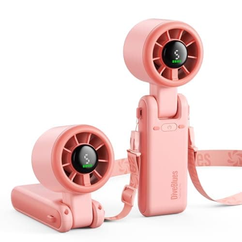 Diveblues Portable Handheld Turbo Fan, 5 Gear Wind, Battery Operated, Up to 12 Working Hours, 3 IN 1 Hand Fan with Air Turbo Tech Cooling Fan for Outdoor Activities, Travel, Working - Image 1