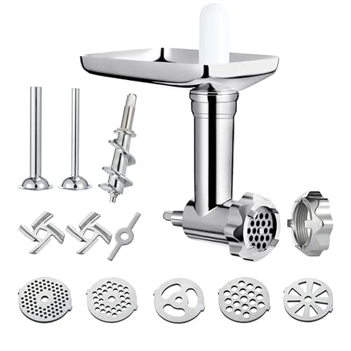 Premium Metal Food Grinder Attachment for KitchenAid Stand Mixers, Precision Meat Grinder & Sausage Stuffer Tubes Kit with Abundant Accessories, Food-Safe Alloy Mixer Attachments (Hand Wash Only) - Image 1