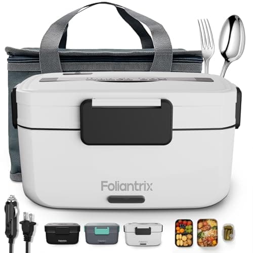 Foliantrix Heated Lunch Box 90W Electric Lunch Box for Adults with 2L Stainless Steel Container Portable Food Warmer for Men/Car/Truck/Work/Travel Loncheras Para Hombres De Trabajo 12/24/110v - Image 1