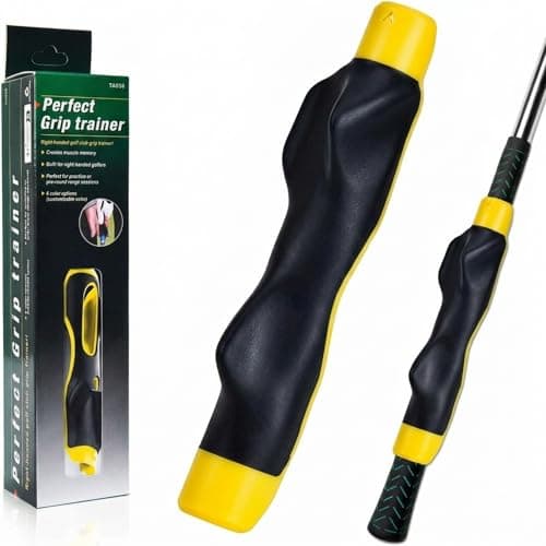 Golf Grip Trainer,Golf Club Grip Right Hand Trainer swing training for Improved Hand Positioning Improve Swing Consistency (Yellow)