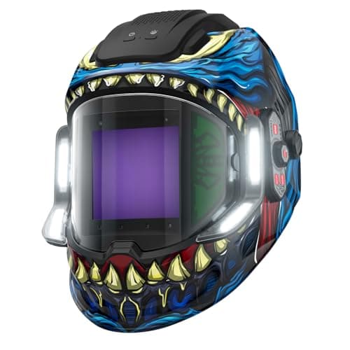 ANDELI Welding Helmet with 4 LED Light, 180° Panoramic 6 Arc Sensor True Color Auto Darkening Welding Hood with Internal Display, 2400mAh Rechargeable Battery for TIG/MIG/Cut/Grind MONERDB-LED-PRO - Image 1