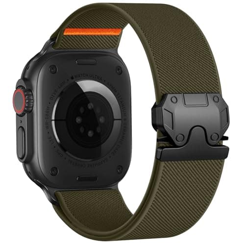 Stretchy Nylon Bands Compatible with Apple Watch Ultra 2 Band 49mm 46mm 45mm 44mm 42mm (Series 1 2 3) Men, Adjustable Soft Replacement Wristband Accessories for iWatch Series 11 10 9 8 7 6 5 4 SE - Image 1