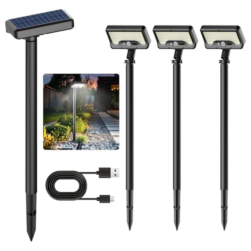 Tryme Solar Motion Lights Outdoor Waterproof 92 LEDs Bright Pathway Lights with Adjustable Angle & 3 Modes for Walkway, Driveway, Sidewalk, Garden, Yard, Patio, Landscaping (4 Pack) - Image 1