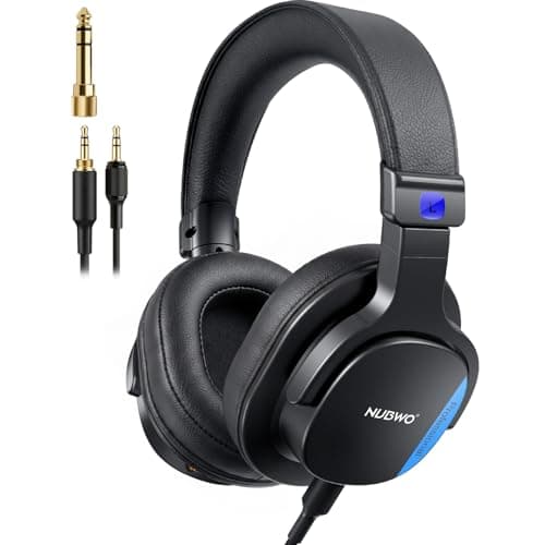 NUBWO Studio Headphones Wired, Hi-Res Over Ear Headphones with 3.5/6.35mm Detachable Jack, 180° Flip Earpads, 45mm Drivers Professional Monitor Headsets for Mixing, DJ, Recording, Guitar, Piano-HD01 - Image 1