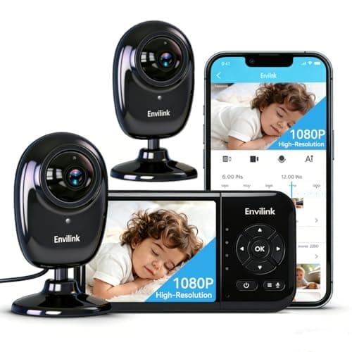 Envilink No WiFi Baby Monitor, 2 Cameras 1080P High Definition Screen, Baby Monitor with Camera and Audio, Night Vision, 2-Way Talk, VOX, 5 Lullabies, 1200ft Long Range 2.8" LCD Display for Home Use