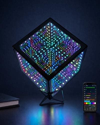 Tinyimi Infinity Mirror Hyper Cube LED Light, 6.5 Inches - Image 1