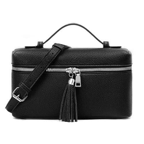 Kiss Sea Small Handbags for Women Top Handle Bag with Adjustable Shoulder Strap Crossbody Bags for Women Black - Image 1