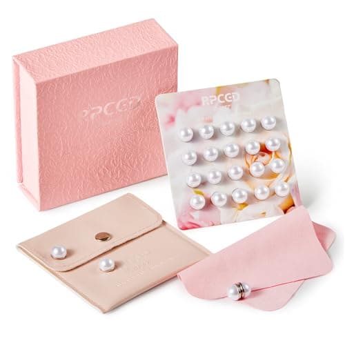 20 Pairs Magnetic Pearl Veil Weights, Double-Sided Invisible Veil and Dress Weights for Bridal Wedding, Strong Hold No-Sew Skirt Hem Magnets with Non-Damaging Electroplated Base for Brides - Image 1