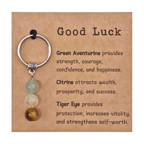 Crystal Keychain Charms with Message Card – Good Luck Charms for Bag, Purse, Key Chains, Lucky Gifts for Women, Men, Friends, Mom, Dad, Wife, Husband, Crystals Gifts for Birthday, Graduation, Travel - Image 1