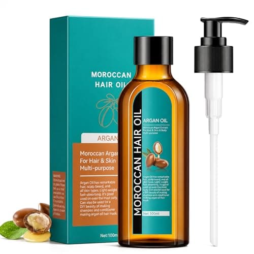 Moroccan Argan Oil, Hair Oil for Frizzy Hair, Morroccan Hair Care Oil Natural Serum Help Split Ends Dry Scalp Hair Care Products Strengthen Dry Damaged Curly Long Curly Hair Treatment Heat Protectant - Image 1