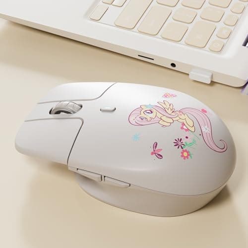 My Little Pony M03 Silent Wireless Mouse - Innovative Floating Button Design, Quiet Clicks, 3 Adjustable DPI (800/1600/3200), Dual-Mode (2.4GHz/Bluetooth), Ergonomic for Mac/Windows (Cream) - Image 1