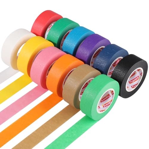 Fyguard 12 Rolls Colored Masking Tape I Inch × 240Yard Total Colored Painters Tape Rolls, Writable Removable Colorful Craft Tape for Kids Labeling Arts Crafts Classroom Decor, 23mm×20m×12Rolls - Image 1