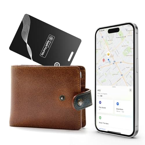 Wallet Tracker Card, Rechargeable Finder, Works With Apple Find My (iOS Only), Thin GPS Item Locator for Wallets, Luggage and More, IP68 Waterproof (Black) - Image 1