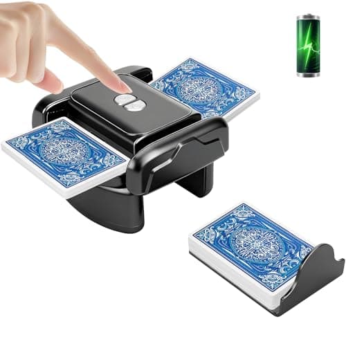 XISZMOG Rechargeable Automatic Card Shuffler for 1-2 Decks, Low Noise & Portable Card shuffler Machine for Poker, Blackjack, UNO, Perfect for Family Game Night, Adults, Mother's Day, Father's Day - Image 1