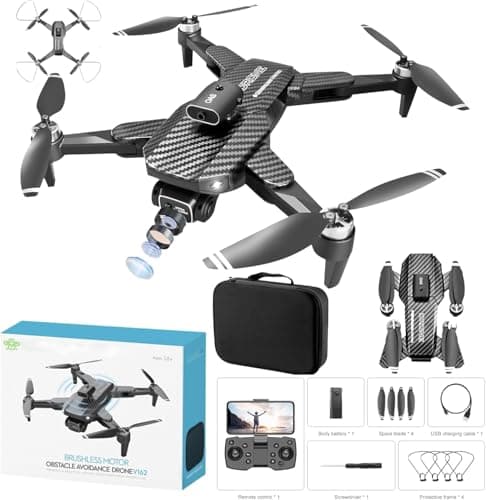 4K Dual-Camera Drone with GPS for Adults & Teens - Foldable RC Quadcopter with Auto Focus, 30 Mins Flight Time, Follow Me, Waypoint Flight, Headless Mode, 6-Axis Gyro, One-Key Emergency Stop - Black - Image 1