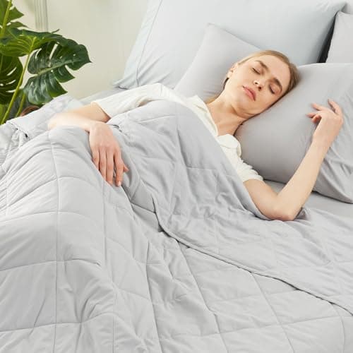 Cozy Bliss Cooling Blanket for Hot Sleepers Queen Size, Q-Max 0.45 Cooling Comfort, Cold Blankets for Night Sweats Sleeping, Ultra-Cool Lightweight Breathable Blanket for Bed, Mist Grey - Image 1
