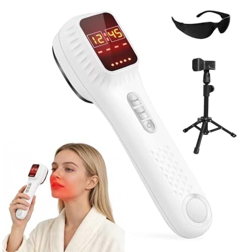 Red Light Therapy Device for Body Pain, Handheld Cold Therapy with 660nm & 808nm Dual Wavelengths, Portable Rechargeable Infrared Light Therapy for Joints & Muscles Relief, for Humans & Pets