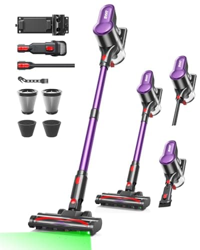 SVHT Cordless Vacuum Cleaner, 500W 45KPA 50Mins Stick Vacuum Cleaners for Home with LED Light, Self-Standing, Anti-Tangle Brush & 1.6L Dust Cup, Lightweight Vacuum for Pet Hair, Carpets, Hard Floors - Image 1