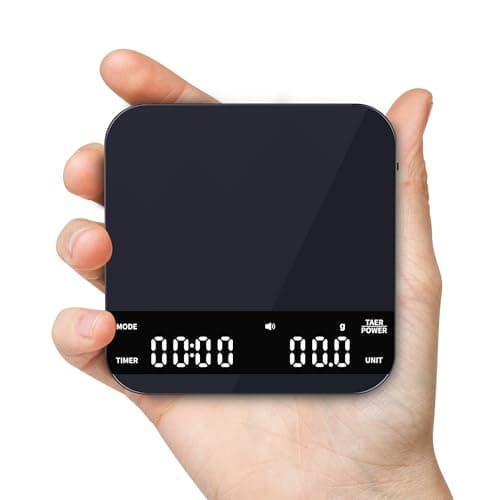 Ultrean Mini Coffee Scale with Timer, Rechargeable Espresso Scale, 2kg/0.1g Accurate Scale for Espresso and Pour-Over Coffee, Portable Digital Kitchen Scale with 3 Brewing Modes - Image 1