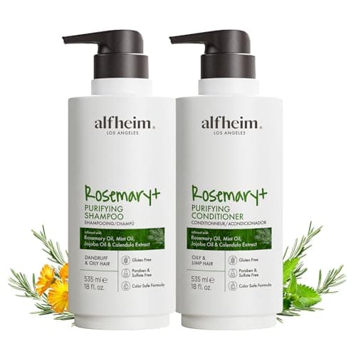 ALFHEIM Rosemary+ Purifying Shampoo & Conditioner Set – Balancing Care for Oily & Fine Hair with Rosemary, Peppermint & Jojoba Oils – Deep Cleanse, Lightweight Hydration, Sulfate-Free – 18 oz x2 - Image 1