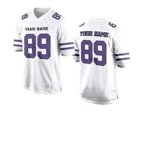 White Purple Custom Football Jersey for Women Men Team Clothing Name Number Jerseys Personalized Shirt Youth Kids Customized Football Uniform Fans Birthday Gift - Image 1