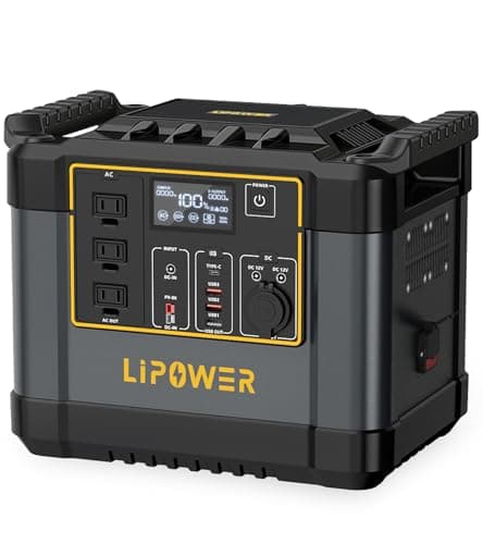 Lipower Portable Power Station 1075Wh LiFePO4 Battery,1200W (2000W Peak) Solar Generator with 10ms UPS,50-Min Fast Charge,Plug & Play Battery Backup for Emergency,RV Camping,Home Use(No App Required) - Image 1