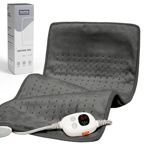 Texciting Heating Pad for Neck and Shoulders and Back,12" x 24"Electric Heating Pads with 3H-Auto Shut Off and 6 Heat Levels,Machine Washable,Birthday Gifts for Men and Women(Gray - Image 1