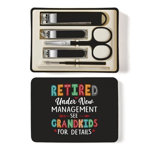 TTJHGYQO 6-Piece Nail Clipper Set with Nail File, Tweezers and ingrown toenail Removal kit Travel Nail kit for Men and Women (Retired Black)