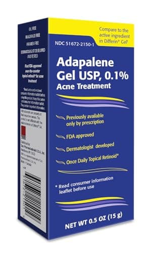 TARO Adapalene 0.1% USP Gel, Paraben Free, Retinoid Acne-Prone Facial Treatment for Sensitive Skin, Prescription Strength (0.5 Oz) - Image 1